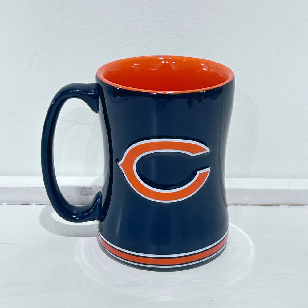 Chicago Bears NFL 14oz Orange and Navy Sculpted Relief Mug Coffee Tea Cup Mug